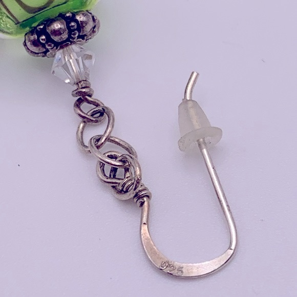 💝 Murano Glass Sterling Silver Earrings 925 - Picture 4 of 4